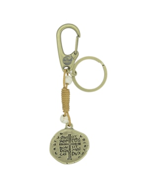 CHAVEIRO MEDALHA DAS DUAS CRUZES - PEDRA CERÂMICA