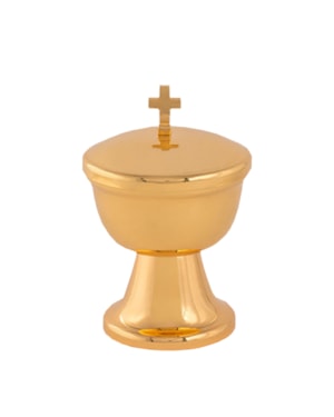 CIBÓRIO 13CM DE ALTURA DOURADO 100 PARTICULAS