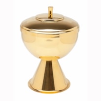CIBÓRIO 15CM DE  ALTURA DOURADO 250 PARTICULAS