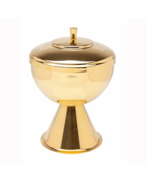 CIBÓRIO 15CM DE ALTURA DOURADO 250 PARTICULAS