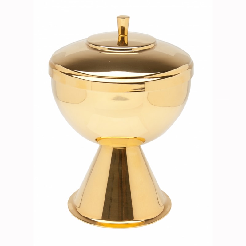 CIBÓRIO 15CM DE  ALTURA DOURADO 250 PARTICULAS