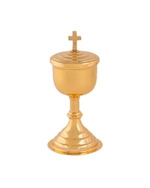 CIBÓRIO 15CM DE ALTURA DOURADO 40 PARTICULAS