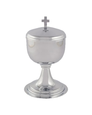 CIBÓRIO 16CM ALTURA CROMO 125 PARTICULAS