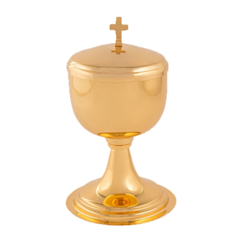 CIBORIO 16CM DE ALTURA DOURADO 125 PARTICULAS