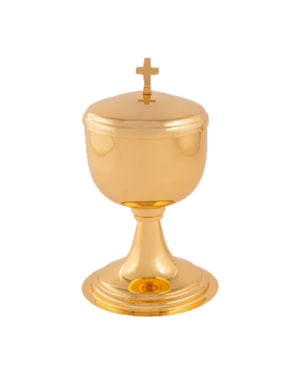 CIBORIO 16CM DE ALTURA DOURADO 125 PARTICULAS