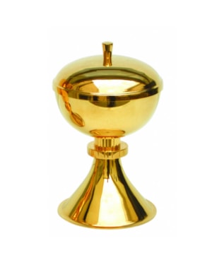 CIBÓRIO 17CM DE ALTURA 150 PARTICULAS DOURADO INTERNO