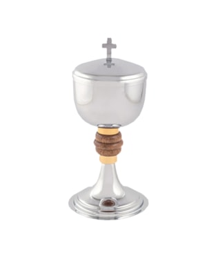 CIBÓRIO 18CM ALTURA DOURADO INTERNO 125 PARTICULAS