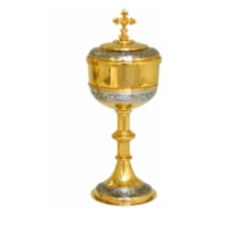 CIBORIO 18CM DE ALTURA 80 PARTICULAS DOURADO