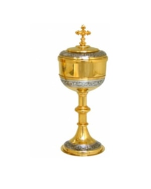 CIBORIO 18CM DE ALTURA 80 PARTICULAS DOURADO