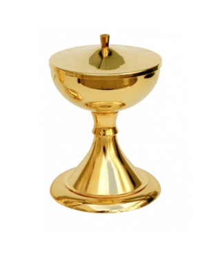 CIBÓRIO 18CM DE ALTURA DOURADO 250 PARTICULAS