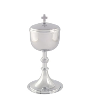 CIBÓRIO 20,5CM DE ALTURA DOURADO INTERNO 125 PARTICULAS