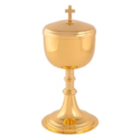 CIBORIO 20CM DE ALTURA DOURADO 125 PARTICULAS