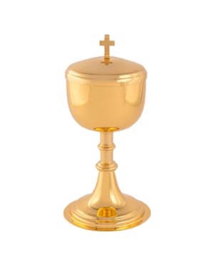 CIBORIO 20CM DE ALTURA DOURADO 125 PARTICULAS
