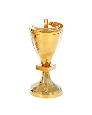 CIBÓRIO 20CM DE ALTURA DOURADO 150 PARTICULAS