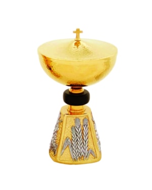 CIBÓRIO 21CM DE ALTURA DOURADO 250 PARTICULAS