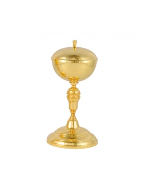 CIBORIO 22CM DE ALTURA DOURADO 150 PARTICULAS
