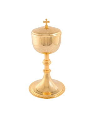 CIBÓRIO 23CM DE ALTURA DOURADO 125 PARTICULAS