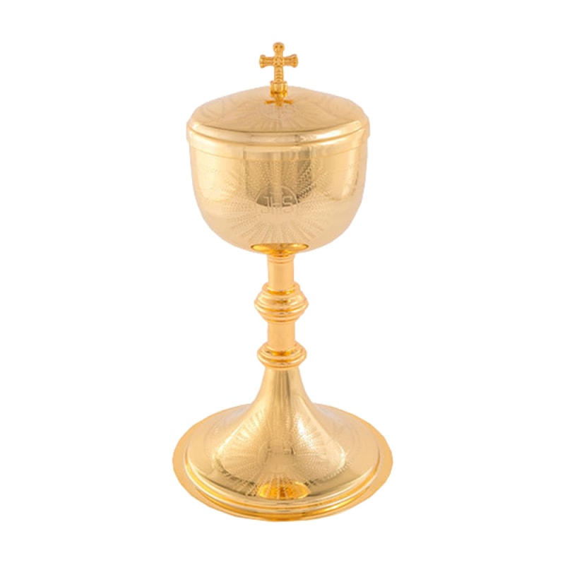 CIBÓRIO 23CM DE ALTURA DOURADO 125 PARTICULAS