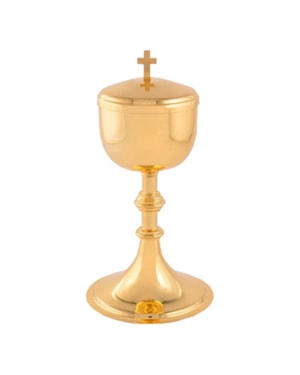CIBORIO 23CM DE ALTURA DOURADO 125 PARTICULAS