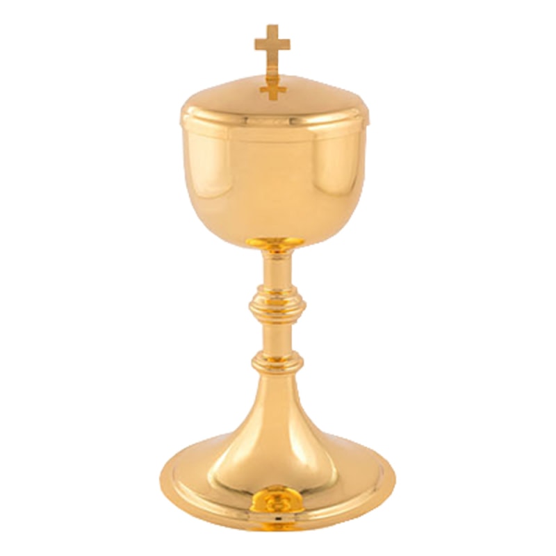 CIBORIO 23CM DE ALTURA DOURADO 125 PARTICULAS