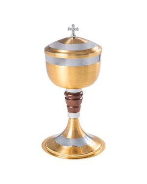 CIBÓRIO 23CM DE ALTURA DOURADO FOSCO