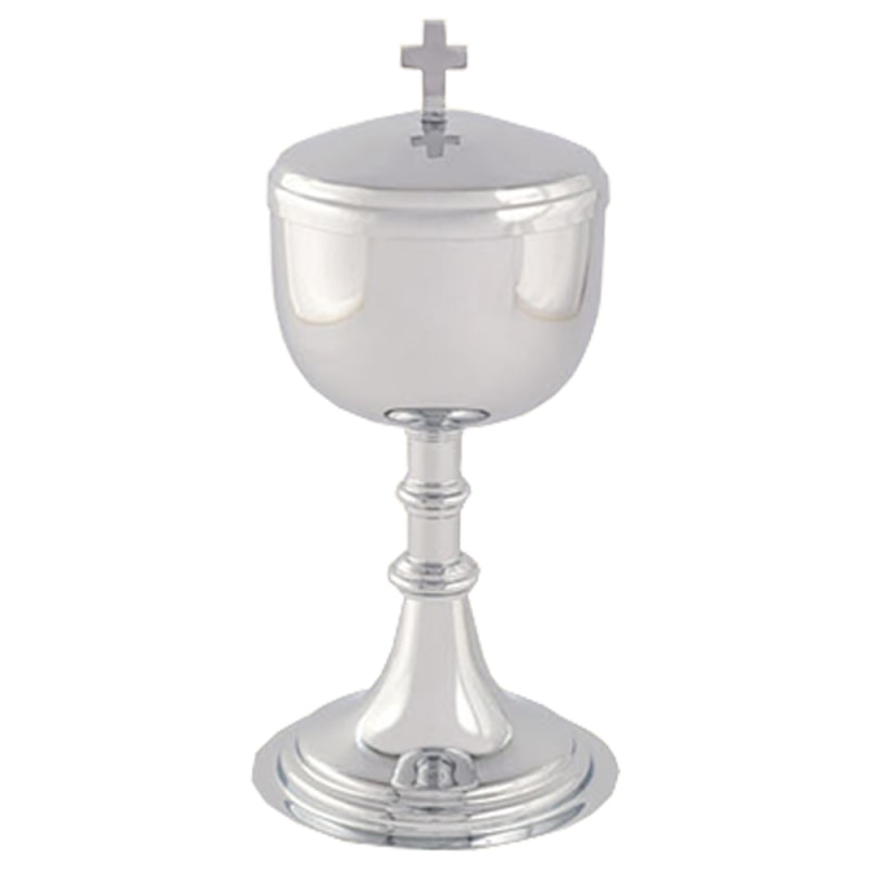 CIBÓRIO 23CM DE ALTURA DOURADO INTERNO 180 PARTICULAS