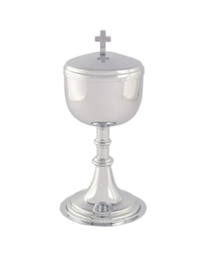 CIBÓRIO 23CM DE ALTURA DOURADO INTERNO 180 PARTICULAS
