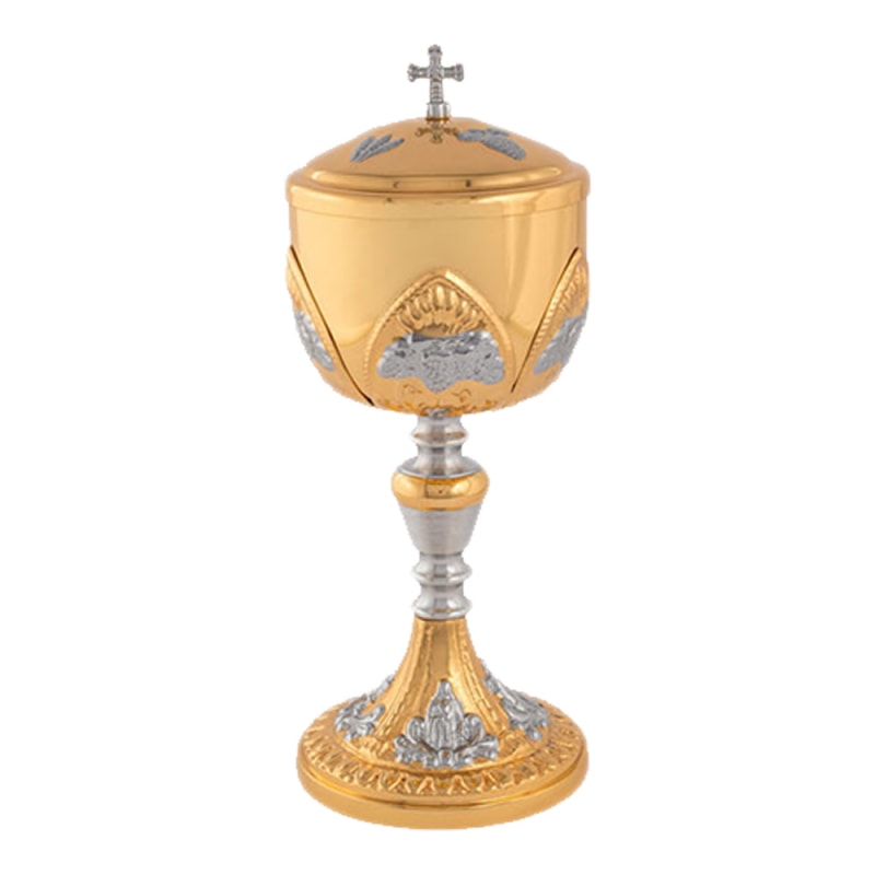 CIBORIO 25CM DE ALTURA DOURADO 180 PARTICULAS