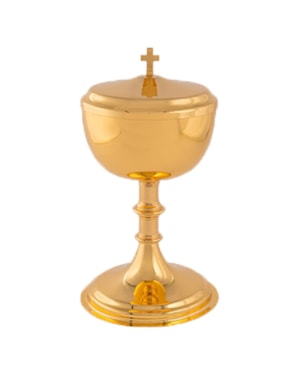 CIBÓRIO 25CM DE ALTURA DOURADO 320 PARTICULAS