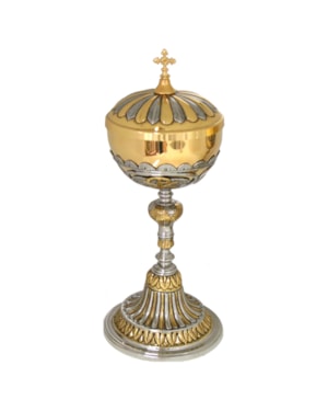 CIBÓRIO 26CM DE ALTURA DOURADO 300 PARTICULAS