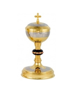 CIBÓRIO 29CM DE ALTURA DOURADO 300 PARTICULAS