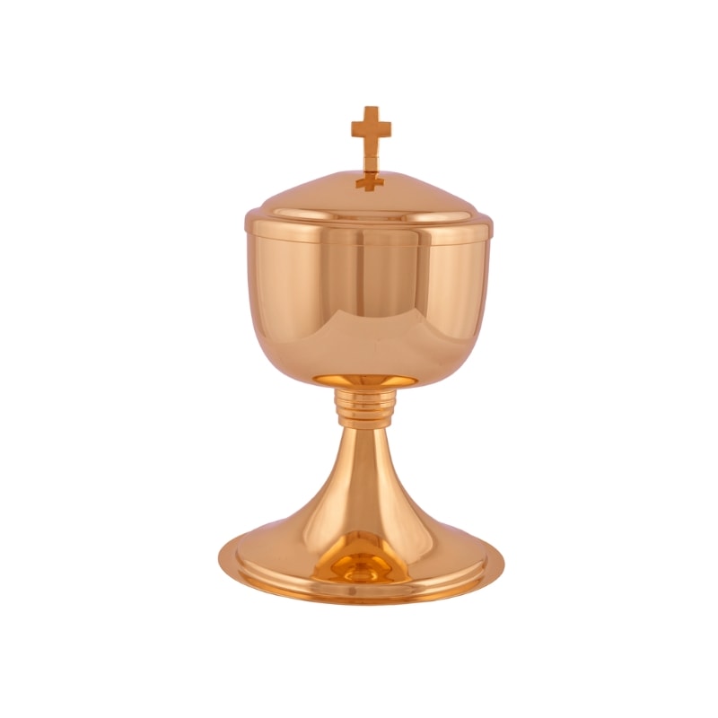 CIBÓRIO DOURADO 18CM DE ALTURA  180 PARTICULAS