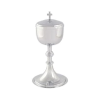 CIBÓRIO DOURADO INTERNO 23CM DE ALTURA