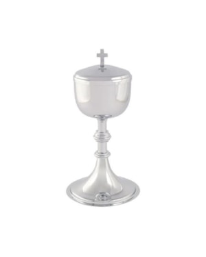 CIBÓRIO DOURADO INTERNO 23CM DE ALTURA
