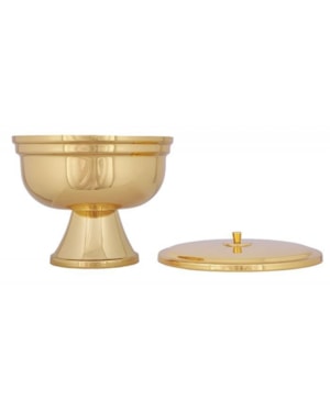 CIBÓRIO GRANDE DOURADO PARA 750 PARTICULAS