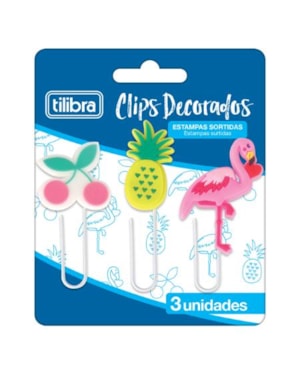 CLIPS DECORADOS C/ 3 UNIDADES TILIBRA