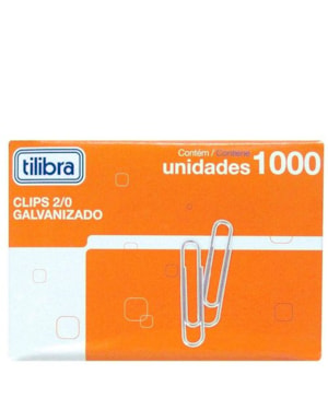 CLIPS GALVANIZADO 2/0 C/ 1000 UNIDADES TILIBRA