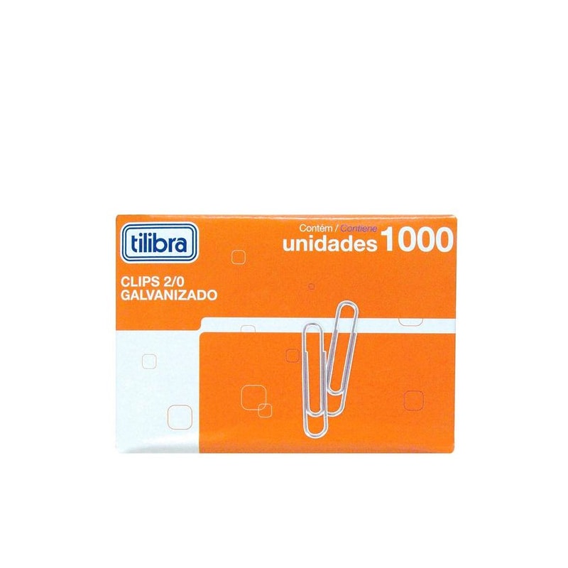 CLIPS GALVANIZADO 2/0 C/ 1000 UNIDADES TILIBRA
