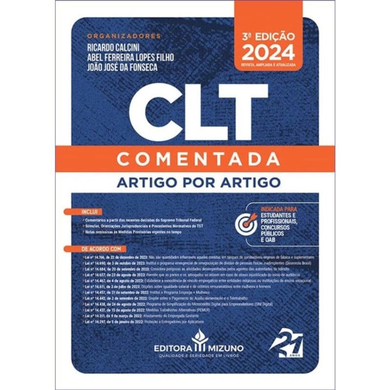 CLT COMENTADA ARTIGO POR ARTIGO 3ª EDIÇÃO
