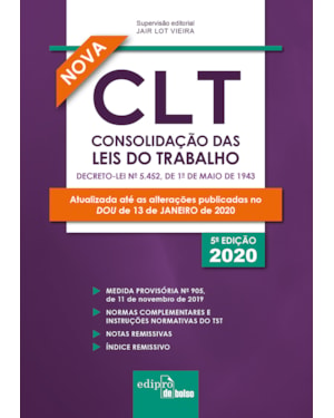 CLT - CONSOLIDAÇÃO DAS LEIS DO TRABALHO 2020 - MINI