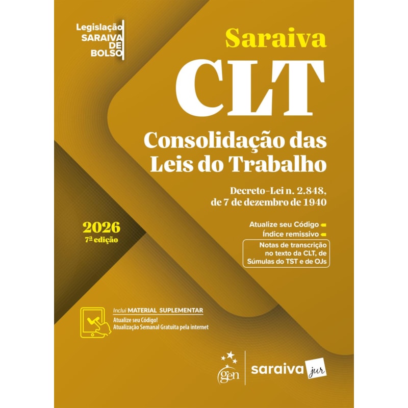 CLT - LEGISLAÇÃO SARAIVA DE BOLSO - 16ª EDIÇÃO 2026