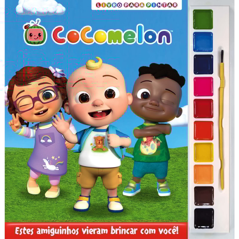 COCOMELON LIVRO PARA PINTAR COM AQUARELA