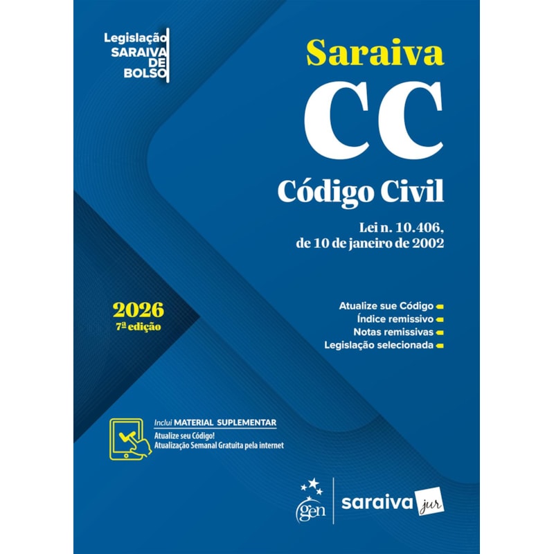 CÓDIGO CIVIL - LEGISLAÇÃO SARAIVA DE BOLSO - 7ª EDIÇÃO 2026