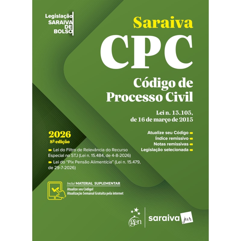 CÓDIGO DE PROCESSO CIVIL - LEGISLAÇÃO SARAIVA DE BOLSO - 8ª EDIÇÃO 2026