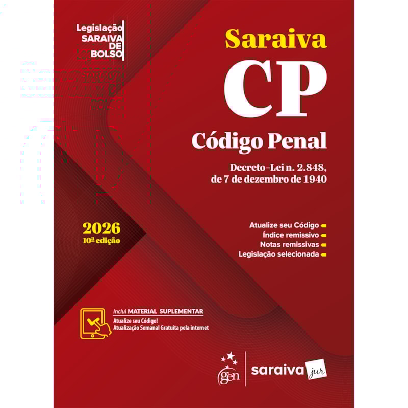 CÓDIGO PENAL - LEGISLAÇÃO SARAIVA DE BOLSO - 10ª EDIÇÃO 2026