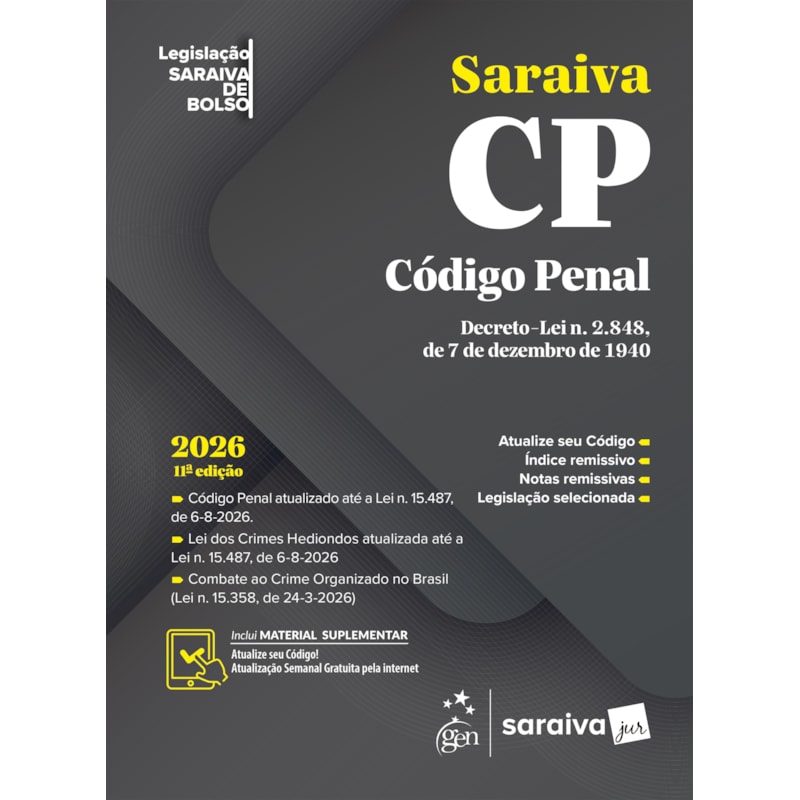 CÓDIGO PENAL - LEGISLAÇÃO SARAIVA DE BOLSO - 11ª EDIÇÃO 2026