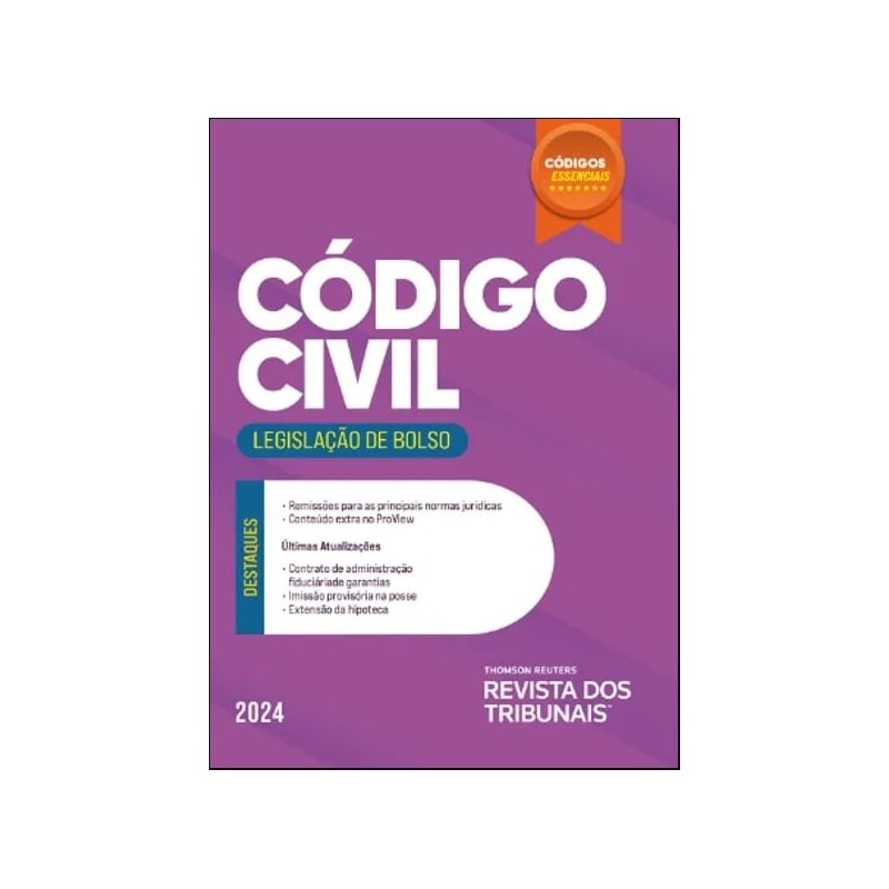 CÓDIGOS ESSENCIAIS RT - CÓDIGO-CIVIL - LEGISLAÇÃO DE BOLSO - VOLUME 1