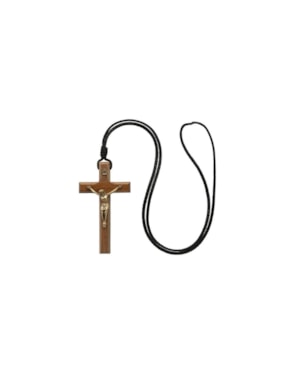 COLAR CRUCIFIXO MADEIRA 09CM