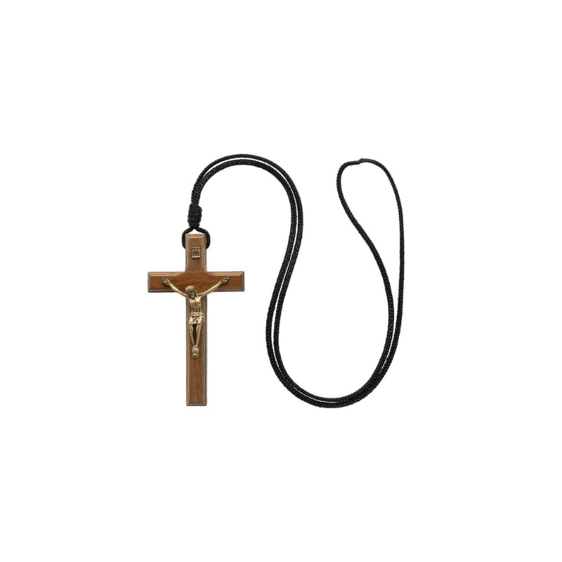 COLAR CRUCIFIXO MADEIRA 09CM