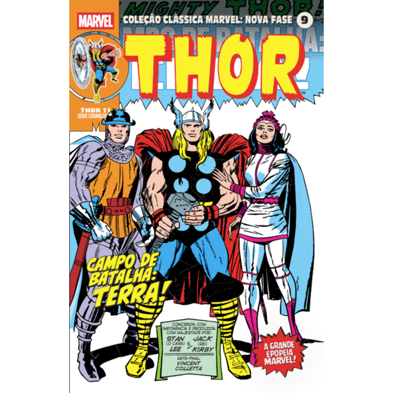 Coleção clássica marvel: nova fase vol. 09 - thor 11 - campo de batalha: terra!